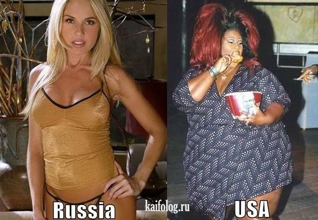 Сравнение США и России (35 фото)
