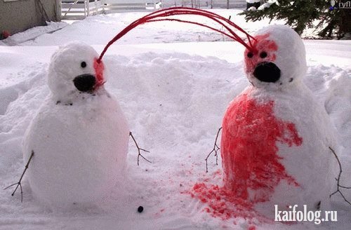 Прикольные снеговики (50 фото)