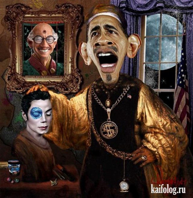 Карикатуры на Барака Обаму (10 картинок)