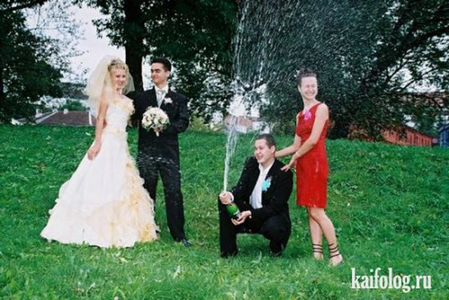 Смешные свадебные фото (45 фото)