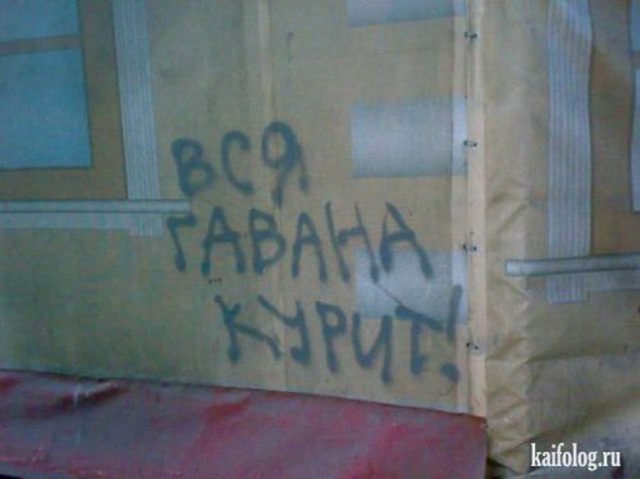 Чисто русские надписи на асфальте и стенах (40 фото)