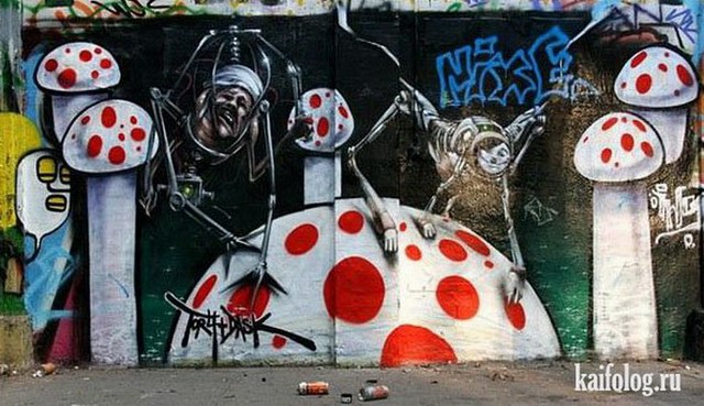 Прикольные граффити (55 фото)