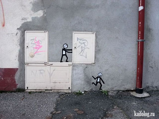 Прикольные граффити (55 фото)