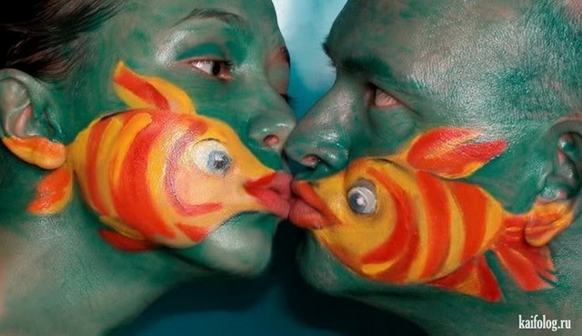 Прикольные поцелуи (55 фото)