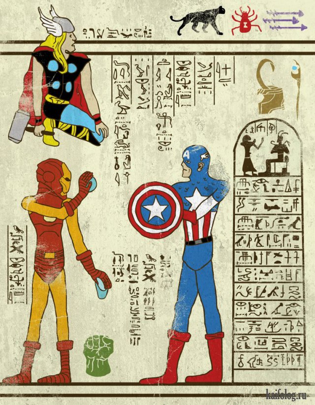 Супергерои в древнем Египте (10 картинок)