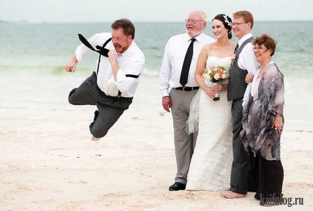 Смешные свадебные фото (40 фотографий и видео)