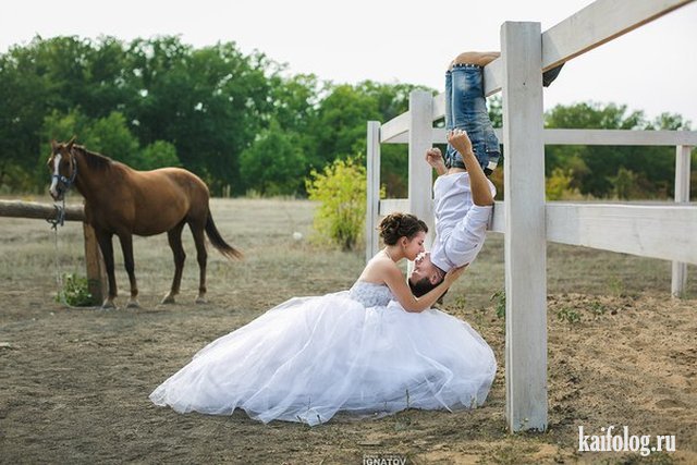 Реально прикольные свадебные фото (50 штук)